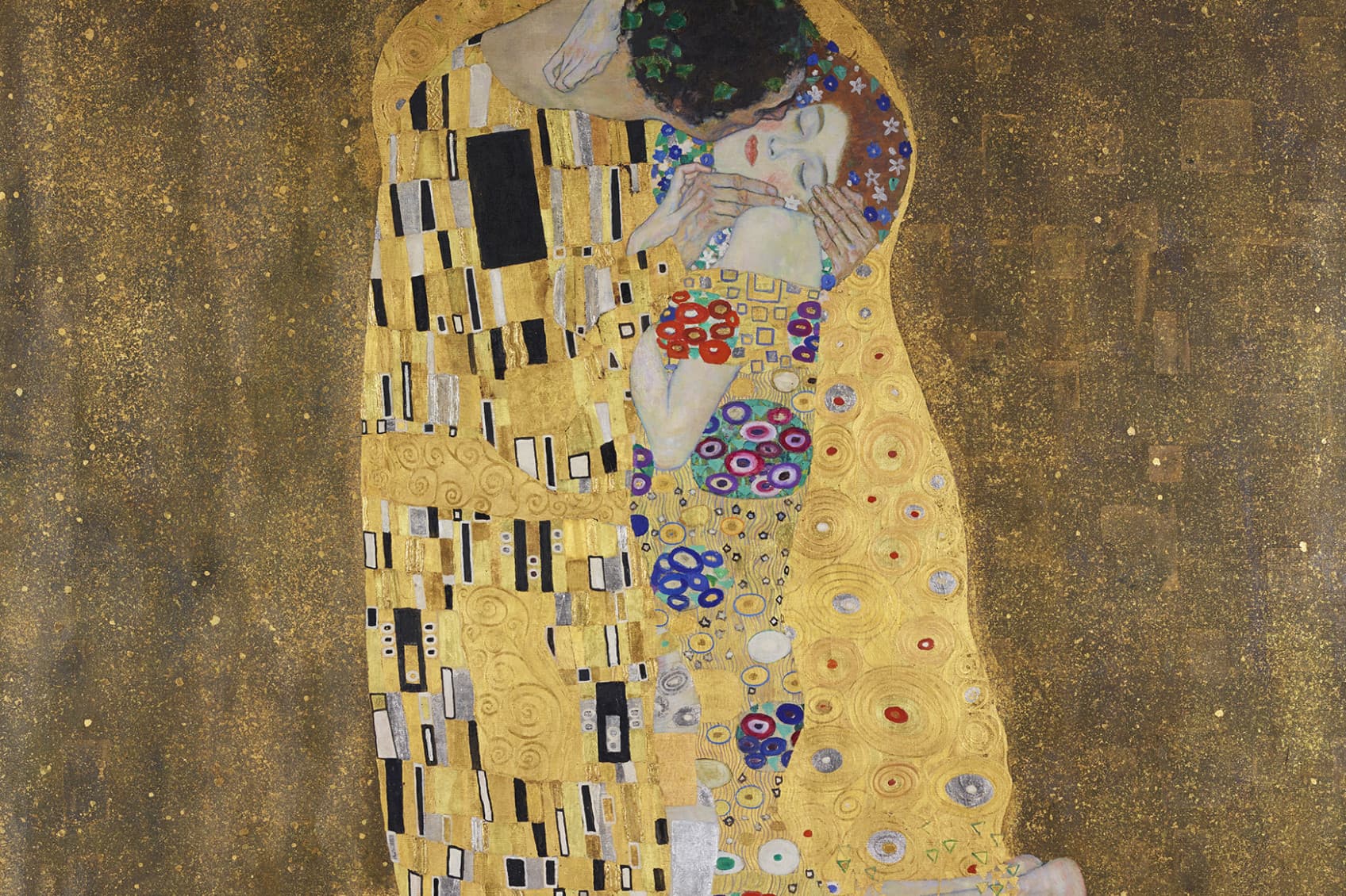Gemälde Der Kuss von Gustav Klimt im Belvedere